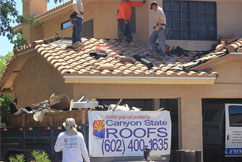 Canyon Roofing doing residential tile roofing.