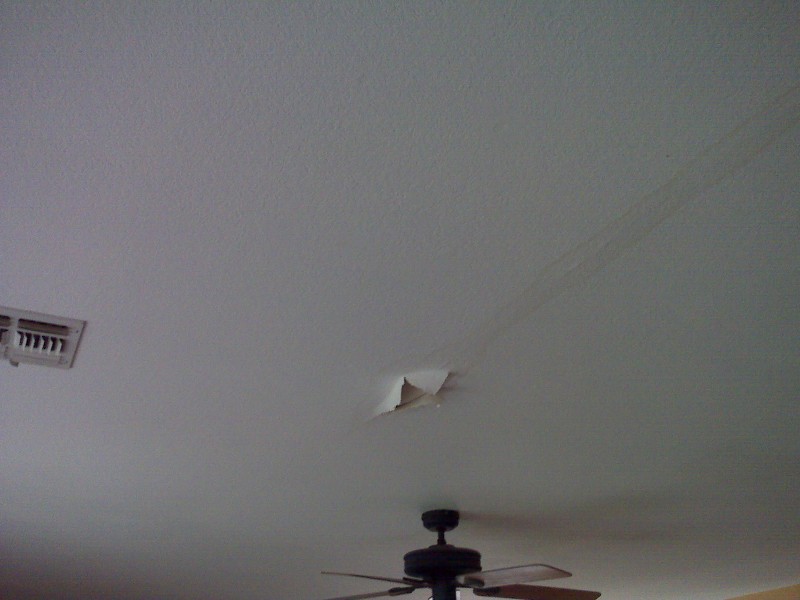 Water stained home ceiling due to a Gilbert AZ roof leak