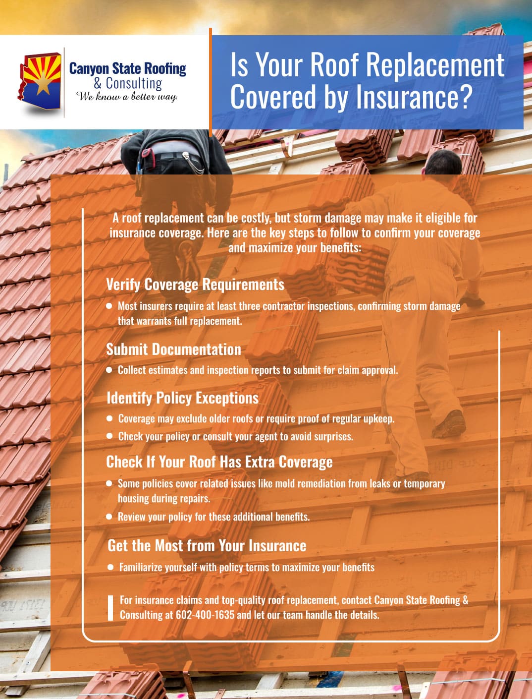 Infographic explaining Insurance Coverage for Roof Replacement